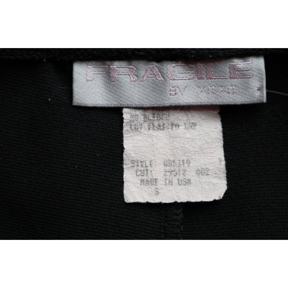 Small Black Skirt Women's Split Side Straight Elastic Waist S Fragile Pencil Str - Picture 4 of 5